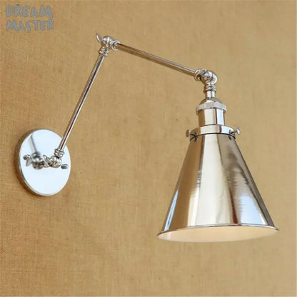 Modern chrome adjustable wall sconce – bedroom articulated wall light