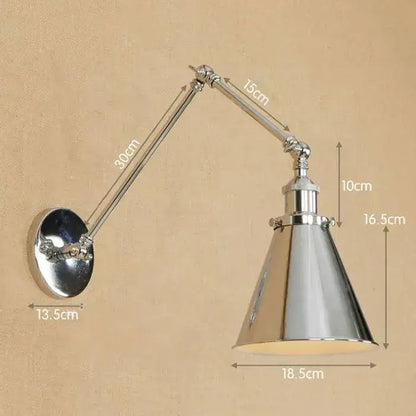 Modern chrome adjustable wall sconce – bedroom articulated wall light