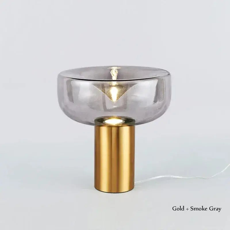 Modern chrome aella glass table lamp bedroom decor