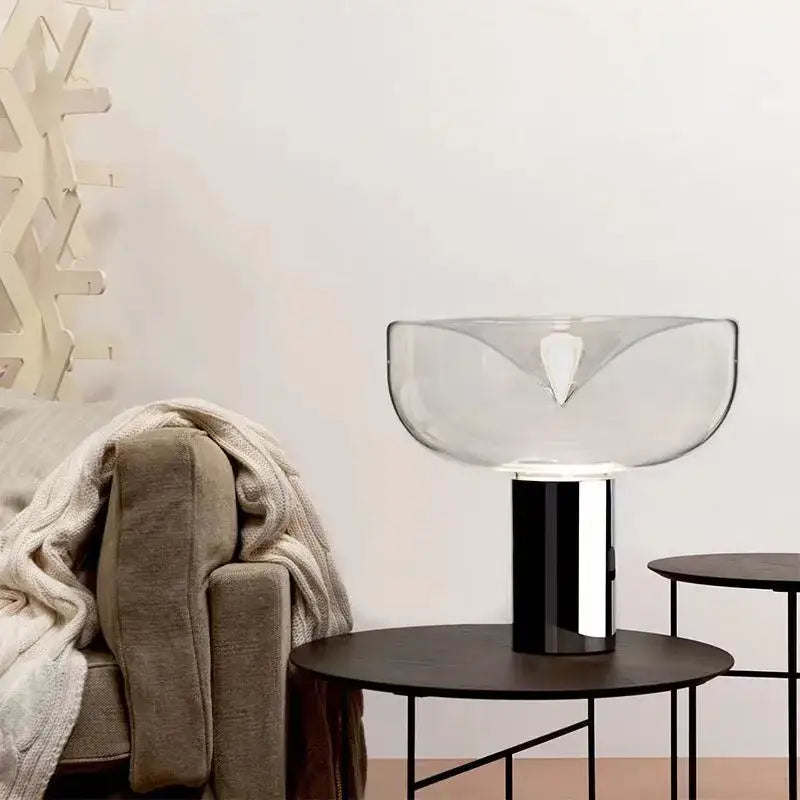 Modern chrome aella glass table lamp bedroom decor
