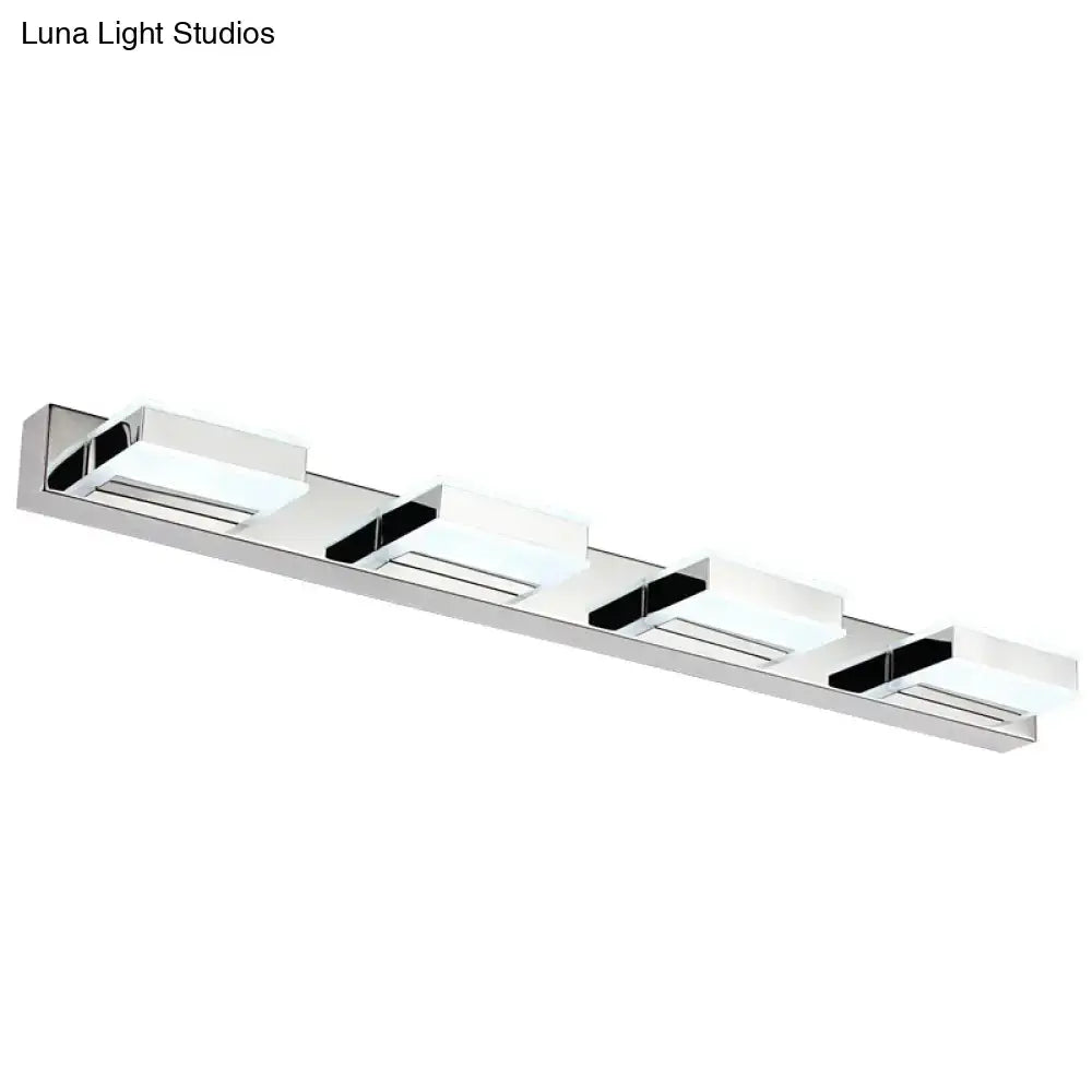Modern chrome and black geometric led wall light for bathroom nickel finish