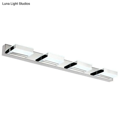 Modern chrome and black geometric led wall light for bathroom nickel finish