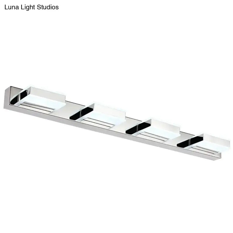 Modern chrome and black geometric led wall light for bathroom nickel finish