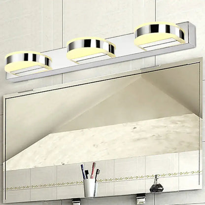 Modern chrome and black geometric led wall light for bathroom nickel finish
