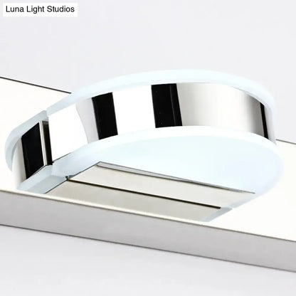 Modern chrome and black geometric led wall light for bathroom nickel finish