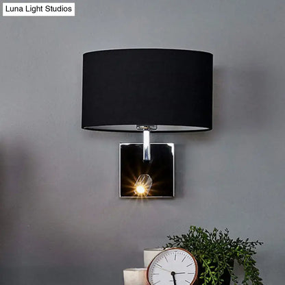 Modern chrome and brown fabric wall sconce with adjustable spotlight bedroom metal fixture