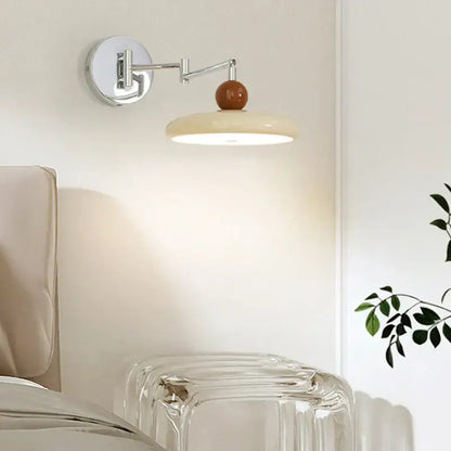 Modern chrome and ceramic iron wall light bedroom adjustable lamp