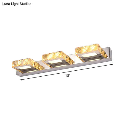 Modern chrome and gold crystal vanity sconce bathroom wall light