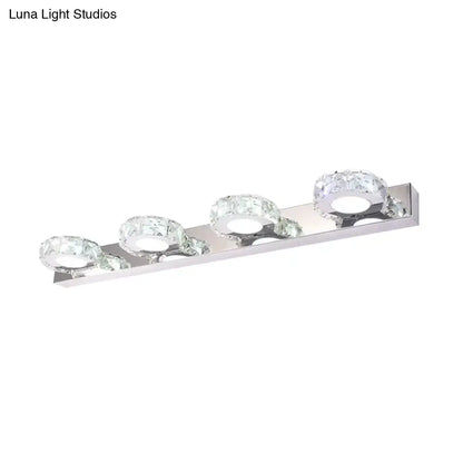 Modern chrome and gold crystal vanity sconce bathroom wall light