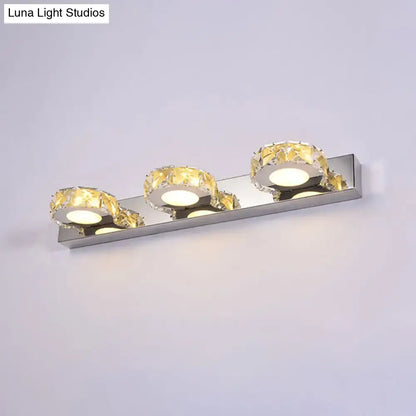 Modern chrome and gold crystal vanity sconce bathroom wall light
