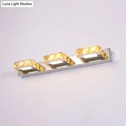 Modern chrome and gold crystal vanity sconce bathroom wall light