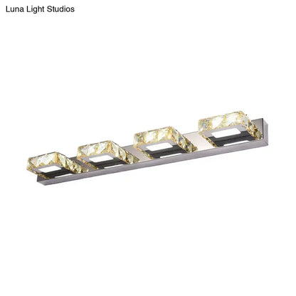 Modern chrome and gold crystal vanity sconce bathroom wall light