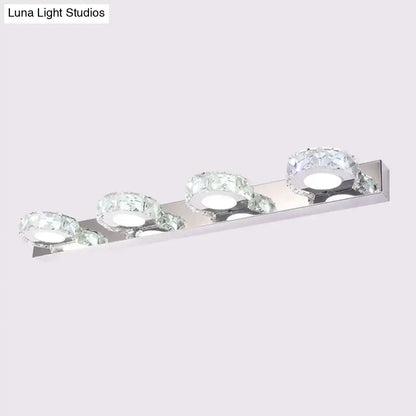 Modern chrome and gold crystal vanity sconce bathroom wall light