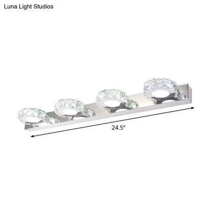 Modern chrome and gold crystal vanity sconce bathroom wall light