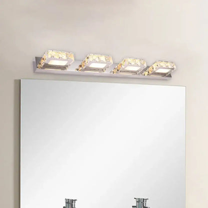 Modern chrome and gold crystal vanity sconce bathroom wall light