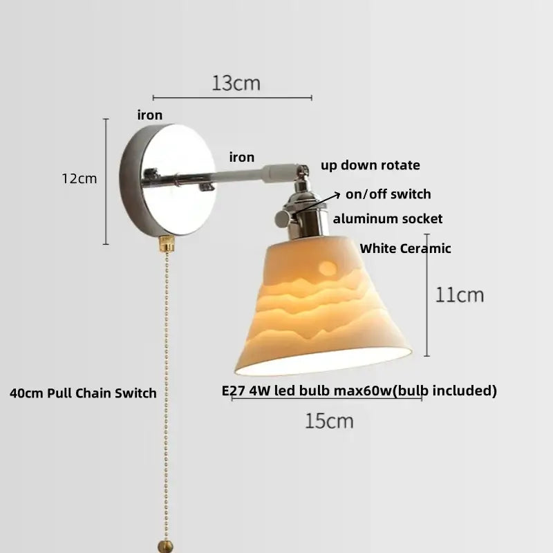 Modern chrome and perforated fabric wall light fixture bedroom lamp