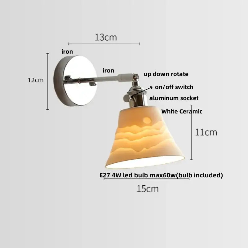 Modern chrome and perforated fabric wall light fixture bedroom lamp