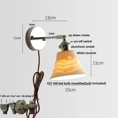 Modern chrome and perforated fabric wall light fixture bedroom lamp
