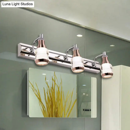 Modern chrome and rose gold vanity wall light bathroom fixture