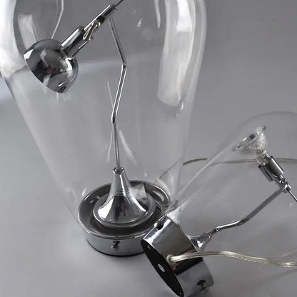 Modern chrome and transparent blow glass table lamp living room