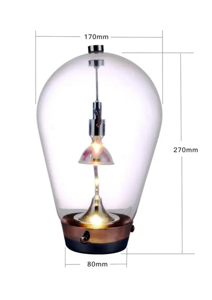 Modern chrome and transparent blow glass table lamp living room