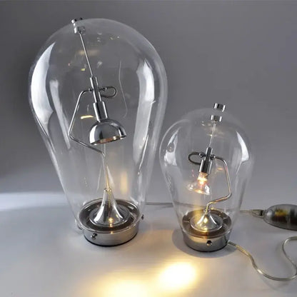 Modern chrome and transparent blow glass table lamp living room