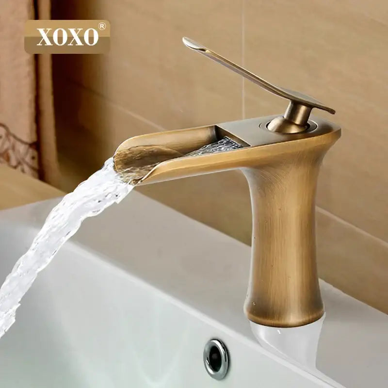 Modern chrome and white copper waterfall vanity faucet bathroom tap
