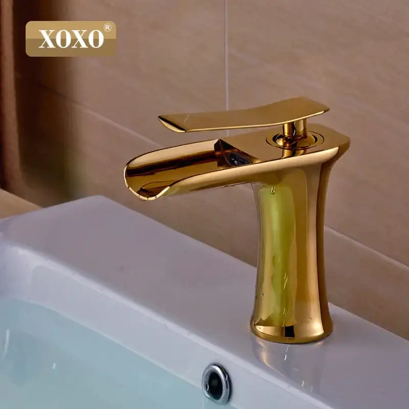 Modern chrome and white copper waterfall vanity faucet bathroom tap