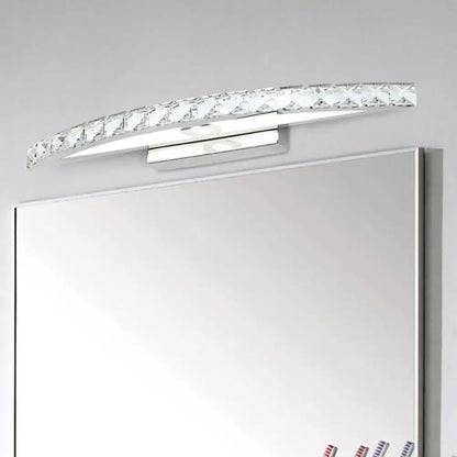 Modern chrome and wood led vanity light bathroom arched fixture
