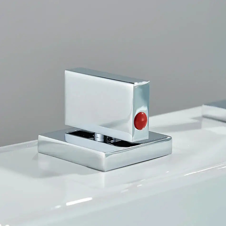 Modern chrome arched dual handle basin faucet bathroom mixer tap