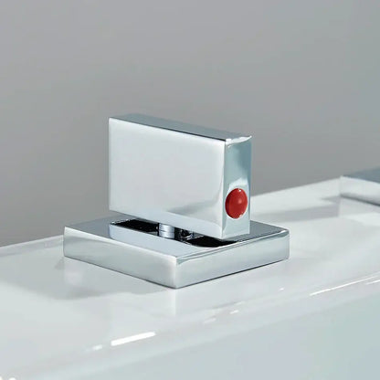 Modern chrome arched dual handle basin faucet bathroom mixer tap