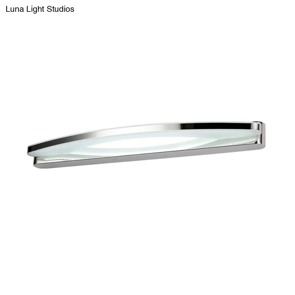 DecorBites™ Modern Chrome Arched Vanity Light - 21"/27.5" LED Wall Sconce with Acrylic Diffuser