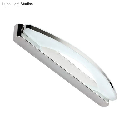 DecorBites™ Modern Chrome Arched Vanity Light - 21"/27.5" LED Wall Sconce with Acrylic Diffuser