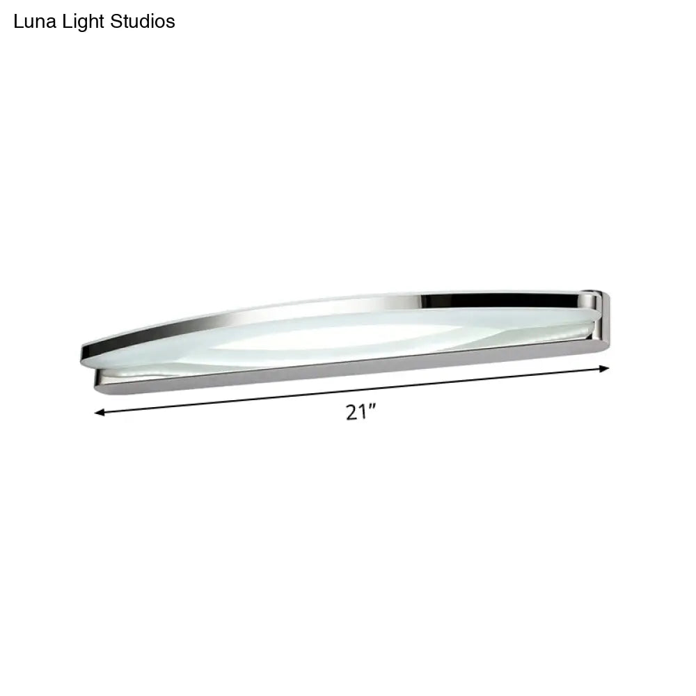 DecorBites™ Modern Chrome Arched Vanity Light - 21"/27.5" LED Wall Sconce with Acrylic Diffuser