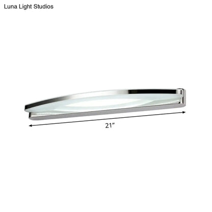 DecorBites™ Modern Chrome Arched Vanity Light - 21"/27.5" LED Wall Sconce with Acrylic Diffuser