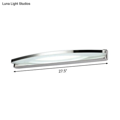 DecorBites™ Modern Chrome Arched Vanity Light - 21"/27.5" LED Wall Sconce with Acrylic Diffuser