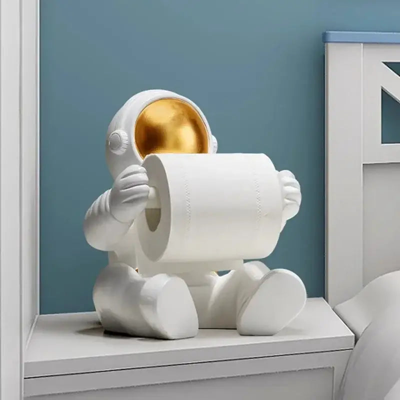 Modern chrome astronaut tissue box living room figurine holder