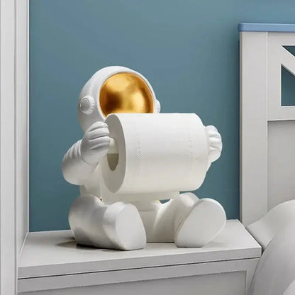 Modern chrome astronaut tissue box living room figurine holder