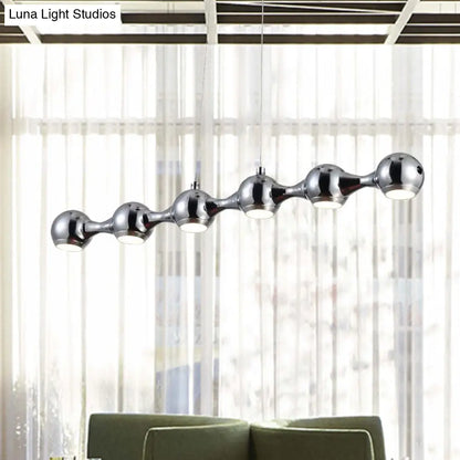 DecorBites™ Modern Chrome Ball Pendant Ceiling Light with 6 Metal Lights - Warm/White Island Lighting for Living Room