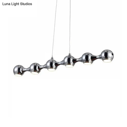 DecorBites™ Modern Chrome Ball Pendant Ceiling Light with 6 Metal Lights - Warm/White Island Lighting for Living Room