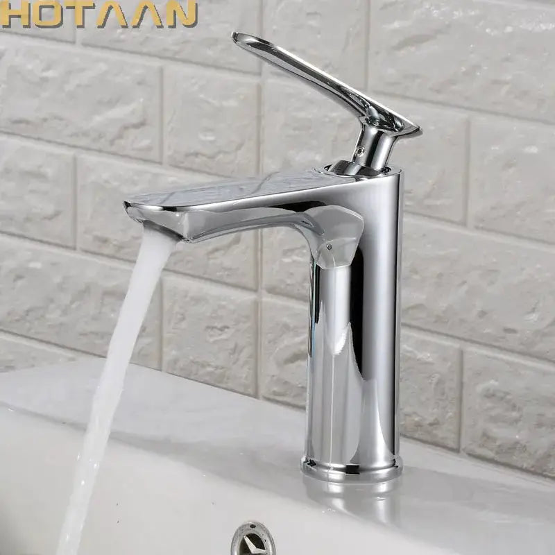 Modern chrome basin mixer faucet – bathroom single handle tap