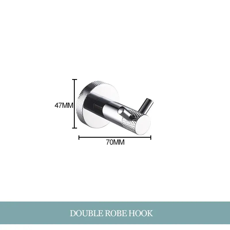 Modern chrome bathroom essentials set with soap dish and brush