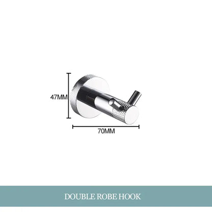 Modern chrome bathroom essentials set with soap dish and brush