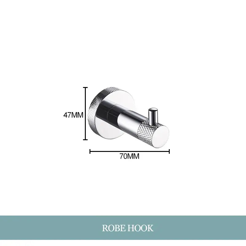 Modern chrome bathroom essentials set with soap dish and brush