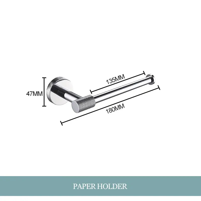 Modern chrome bathroom essentials set with soap dish and brush