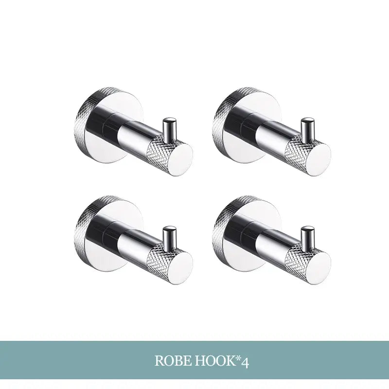 Modern chrome bathroom essentials set with soap dish and brush