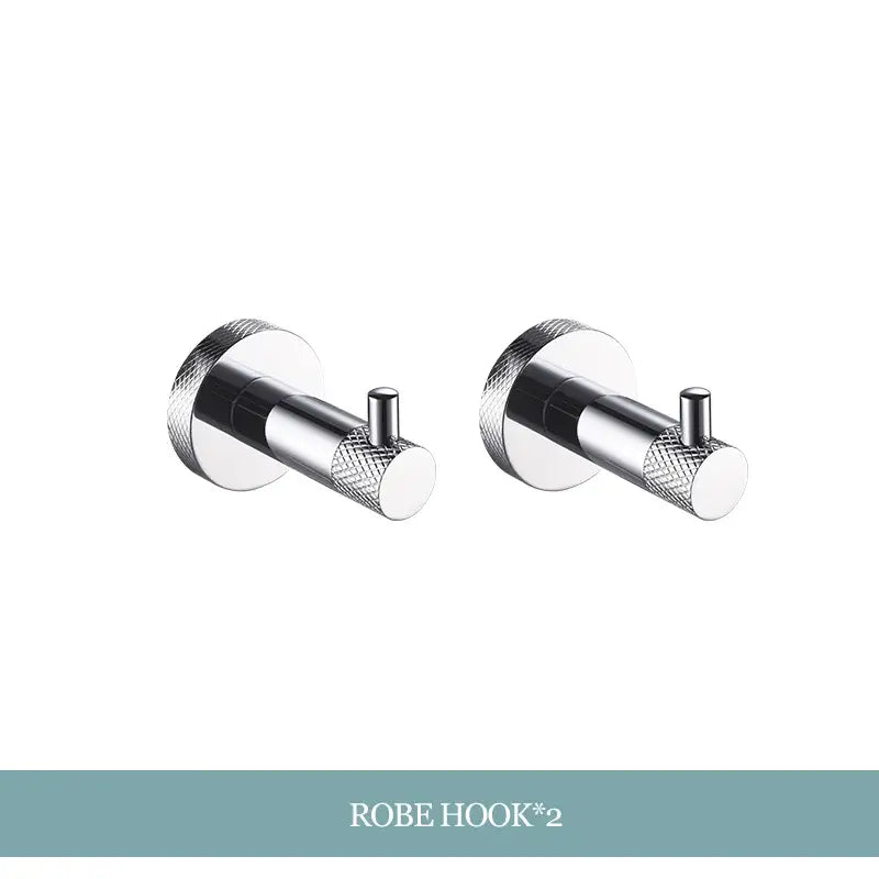 Modern chrome bathroom essentials set with soap dish and brush
