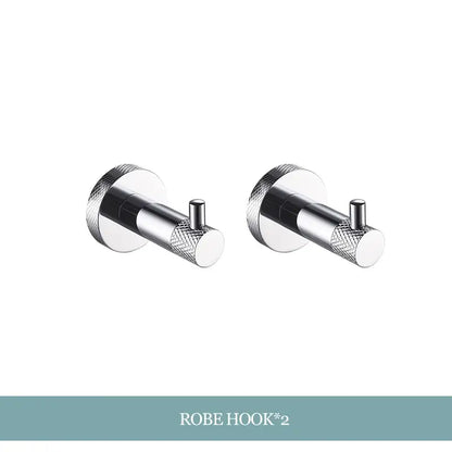 Modern chrome bathroom essentials set with soap dish and brush