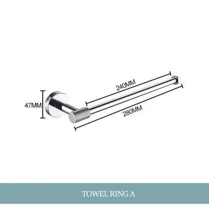 Modern chrome bathroom essentials set with soap dish and brush
