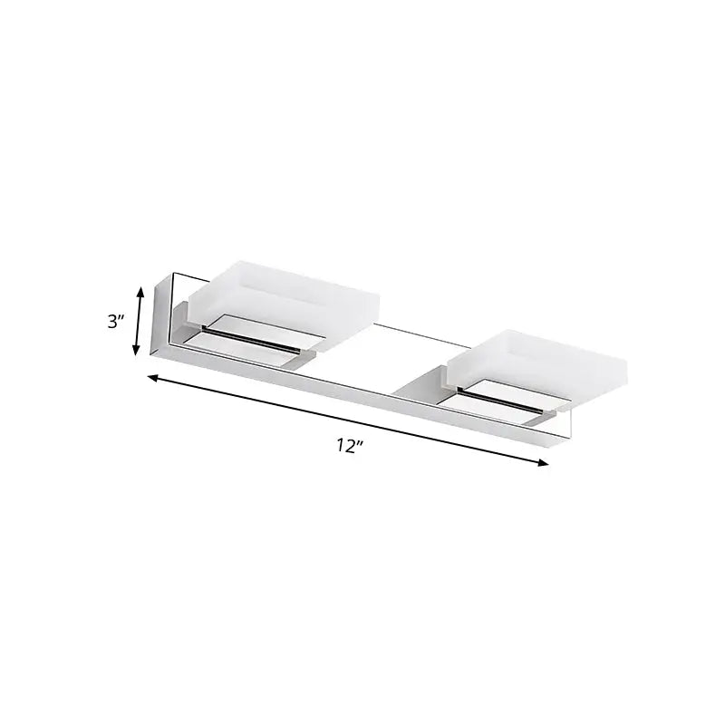 Modern chrome bathroom vanity light with acrylic shade bulb included